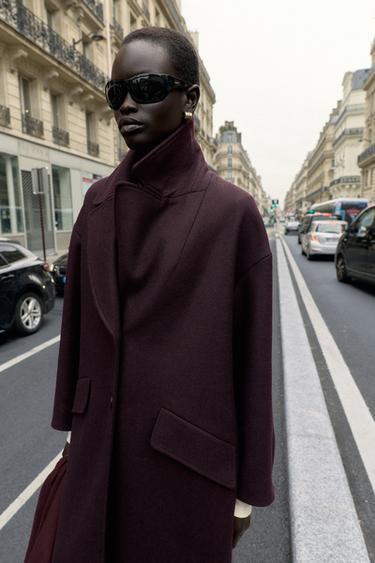 MANTEAU LONG OVERSIZE - Bordeaux de Zara - Image 5