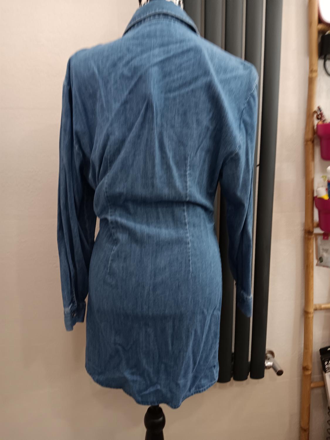 DENIM WRAP DRESS - Image 2