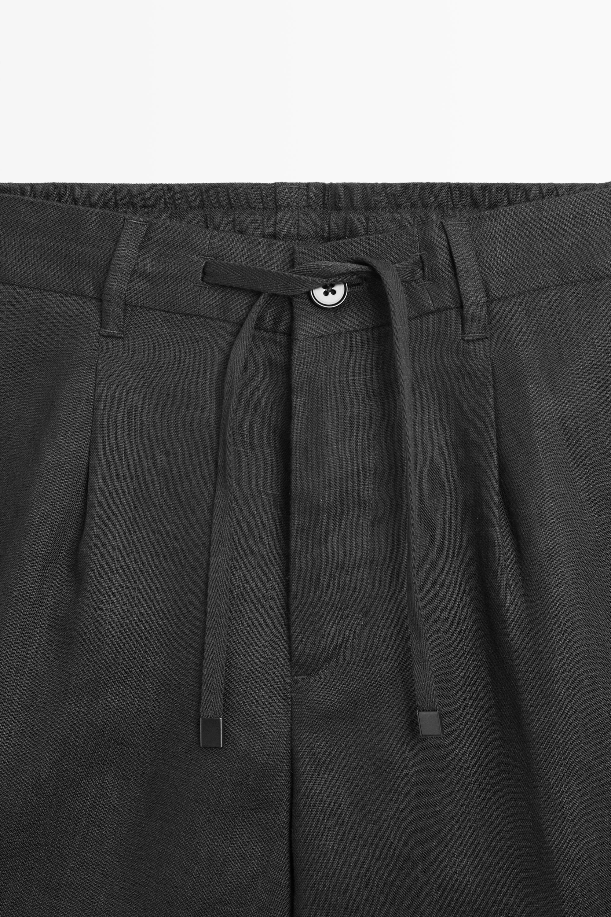 Bermuda en lin avec taille élastique pour un look complet