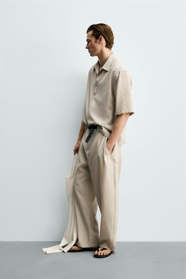 FLOWING PLEATED TROUSERS - Ecru by Zara