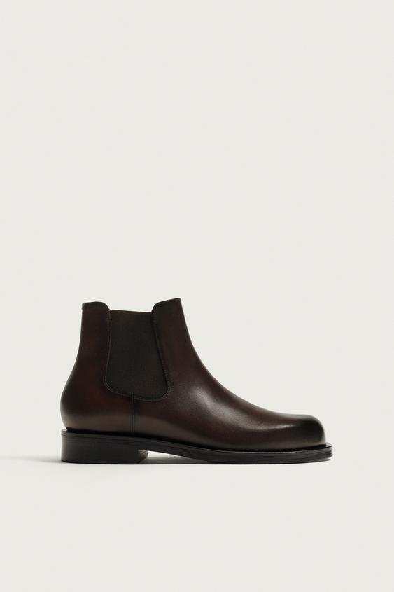 LEATHER BOOTS - Chocolate by Zara - Image 0