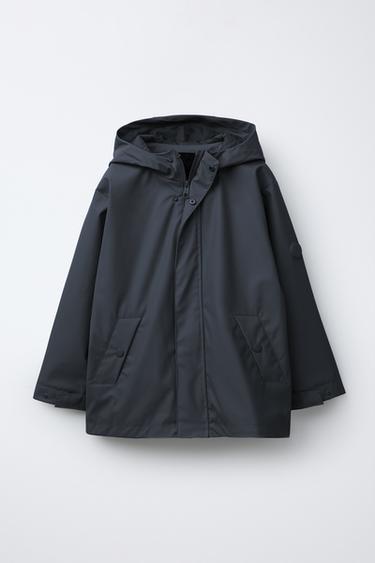 Zara RUBBERIZED WATER REPELLENT PARKA - Navy blue
