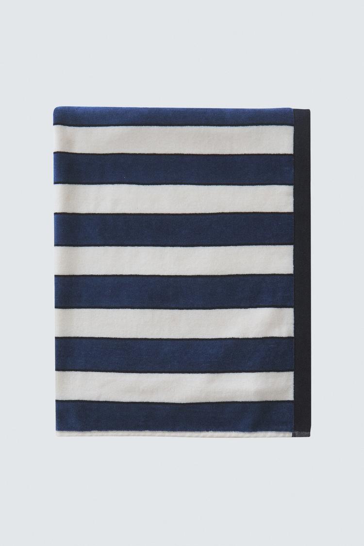 ZARA STRIPED VELOUR BEACH TOWEL