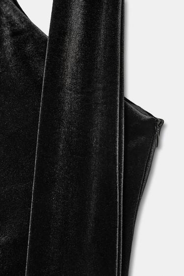 ROBE COURTE EN VELOURS AVEC FOULARD - Noir de Zara - Image 7