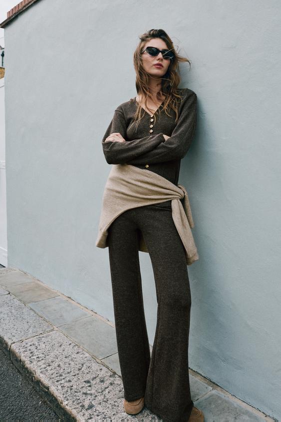 BUTTON PEPLUM JACKET - brown vigore by Zara - Image 0