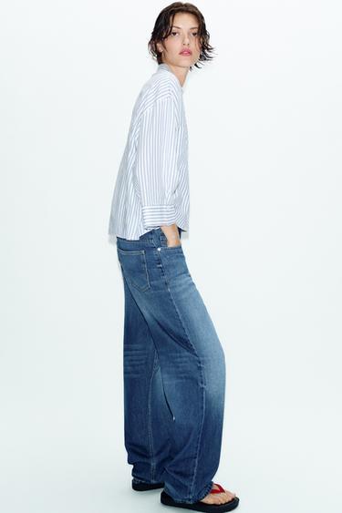 FLOWING LINEN BLEND SHIRT - Blue/White by Zara - Image 2