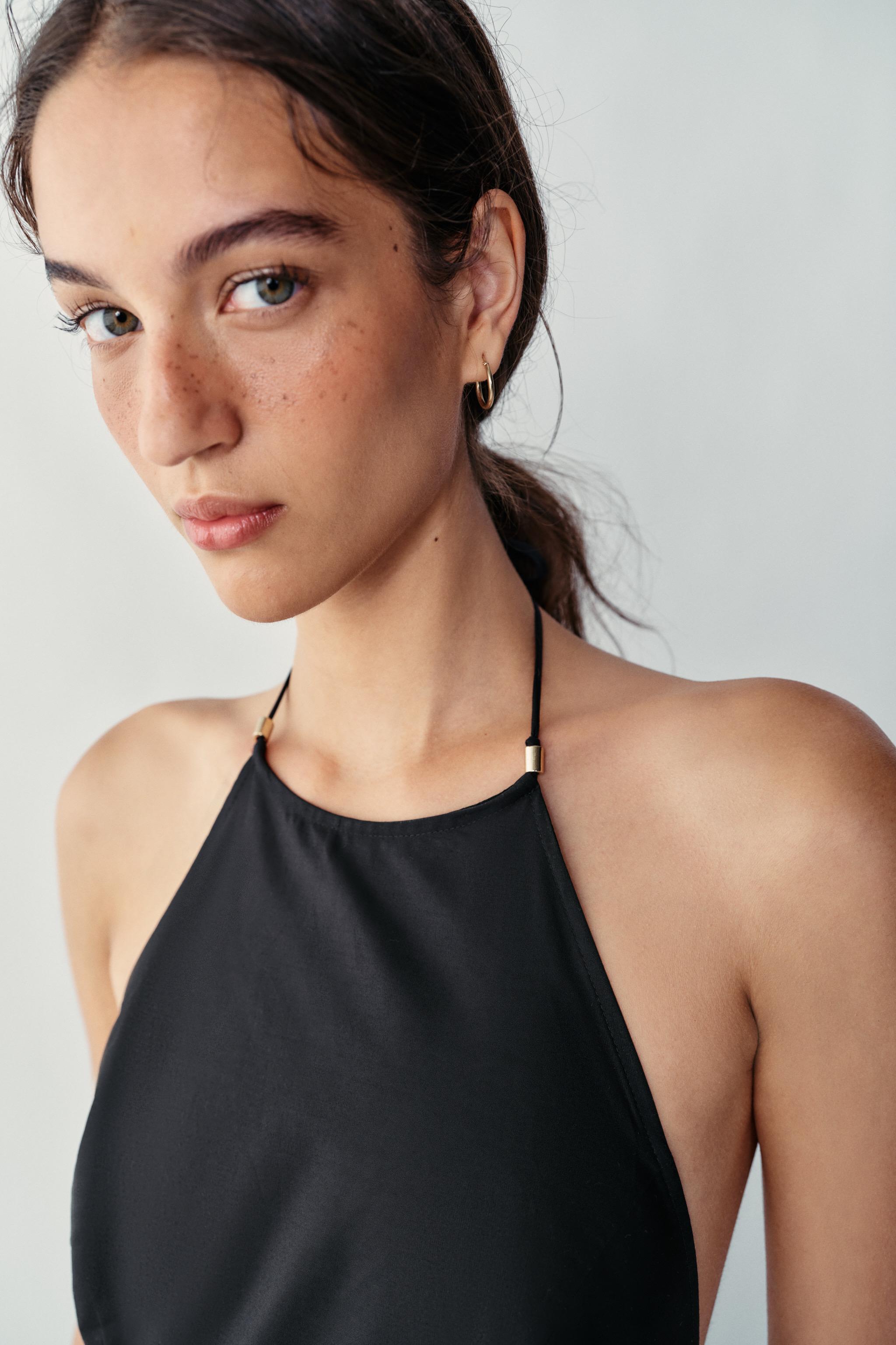 Женские платья Zara POPLIN MIDI DRESS — фото 4