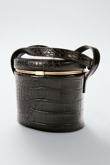 EMBOSSED RIGID BAG - Brown by Zara