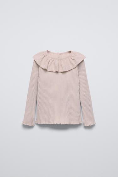 GECOMBINEERD T-SHIRT VAN RIBSTOF - Steen van Zara - Afbeelding 0