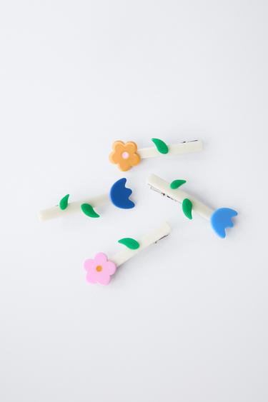 FOUR-PACK OF FLOWER HAIR CLIPS - Multicoloured by Zara - Image 2