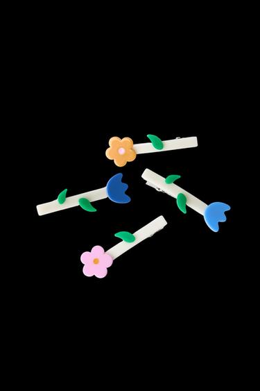 VIERERPACK HAARSPANGEN BLUMEN - Bunt von Zara