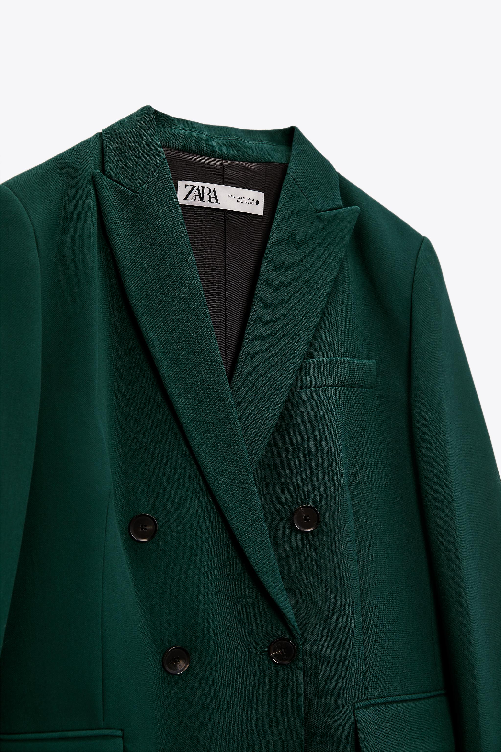 TAILORED DOUBLE-BREASTED BLAZER - Green | ZARA United Kingdom