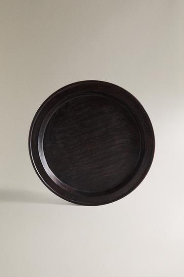AGED FINISH WOODEN TRAY - Dark brown by Zara - Image 0