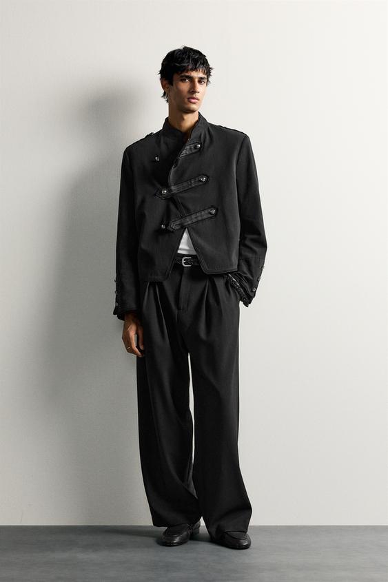 CROPPED FIT BUTTONED BLAZER - Black by Zara - Image 0