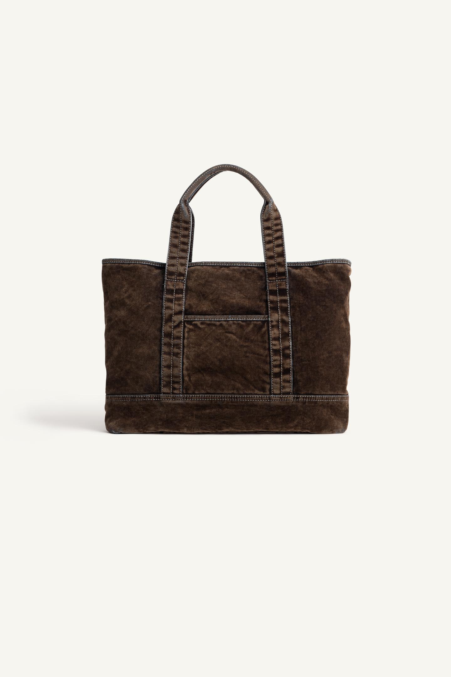 Детская сумка Zara Limited Edition Washed-Effect Shopper, цвет: Коричневый — фото 3