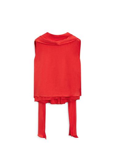 Top fluide à détail cape - STUDIO - Rouge / Orange de Zara
