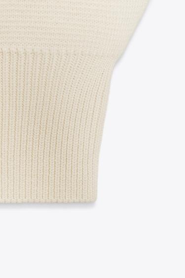 PLAIN KNIT CROPPED VEST - Ecru by Zara - Image 7