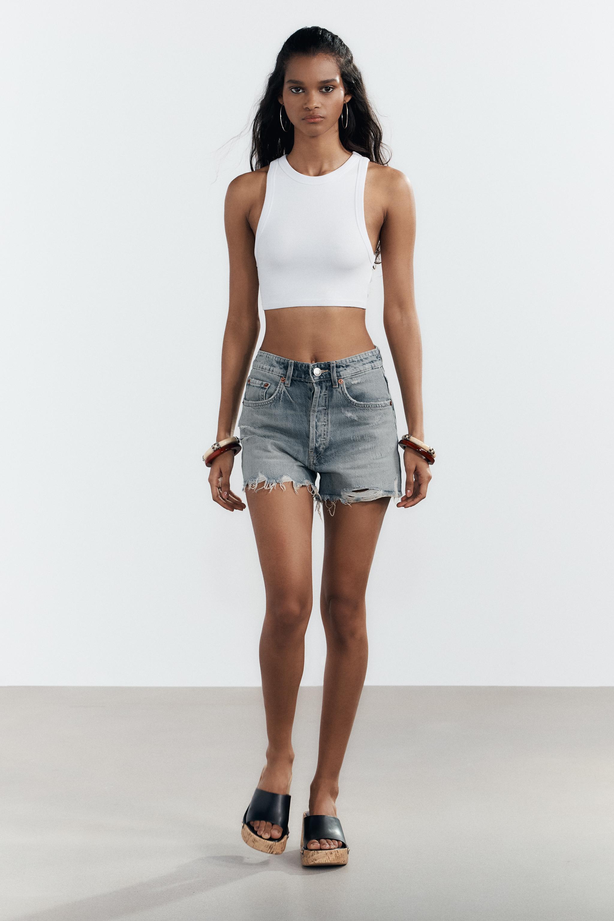 STRAPPY RIBBED TOP - Gray marl | ZARA United States STRAPPY RIBBED TOP - Gray marl | ZARA United States