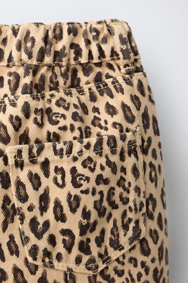 ANIMAL PRINT BARREL TROUSERS - Brown by Zara - Image 3