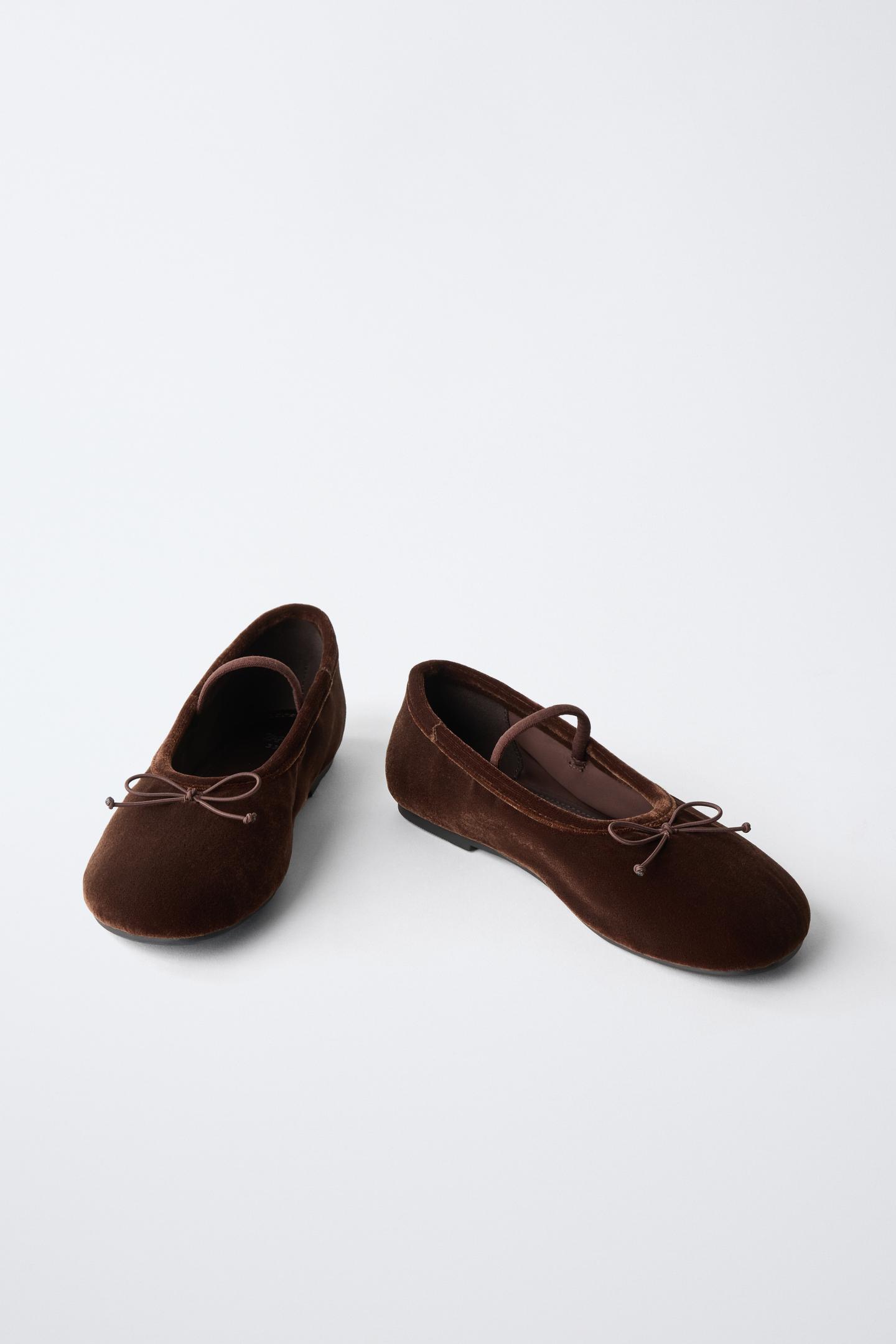 Детские балетки Zara Bow Ballet Flats, цвет: Коричневый — фото 4
