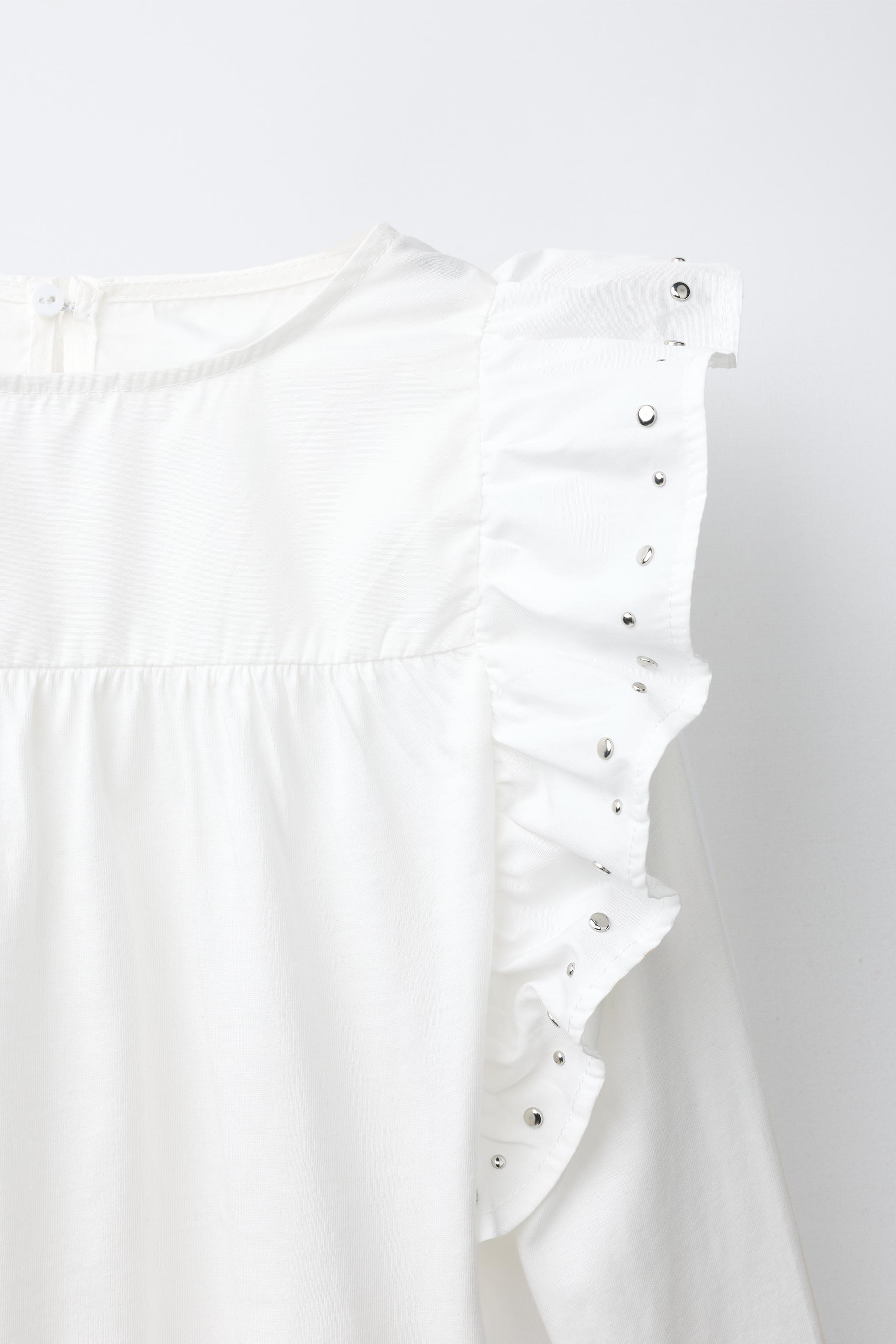 STUDDED RUFFLE T-SHIRT