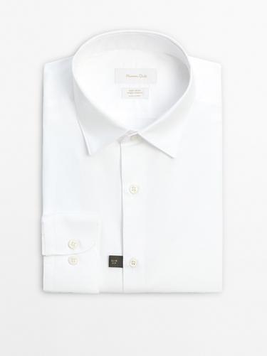 Zara Slim fit 100% cotton poplin shirt - White