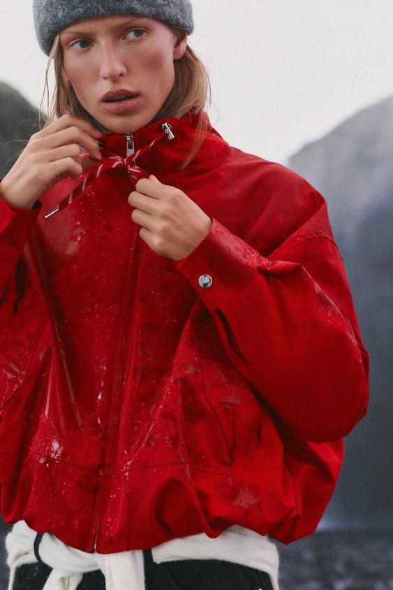 WATER-REPELLENT QUILTED JACKET - Red by Zara - Image 0