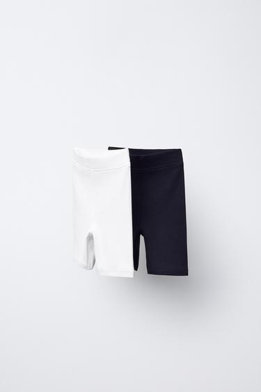 НАБОР ИЗ 2 ОДНОТОННЫХ ЛЕГИНСОВ-ВЕЛОСИПЕДОК — МОРСКОЙ СИНИЙ от Zara