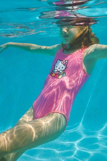 6-14 YEARS/ HELLO KITTY © SANRIO FRUIT SWIMSUIT - Fuchsia by Zara