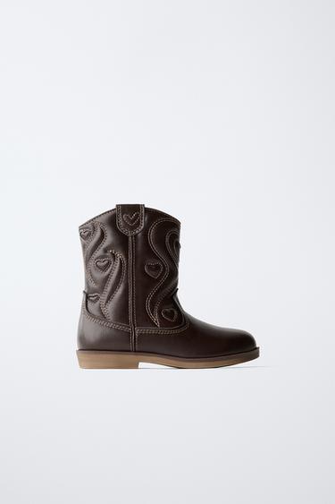 EMBROIDERED COWBOY BOOTS - Brown by Zara