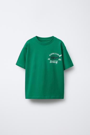 PRINTED T-SHIRT - Green by Zara - Image 0