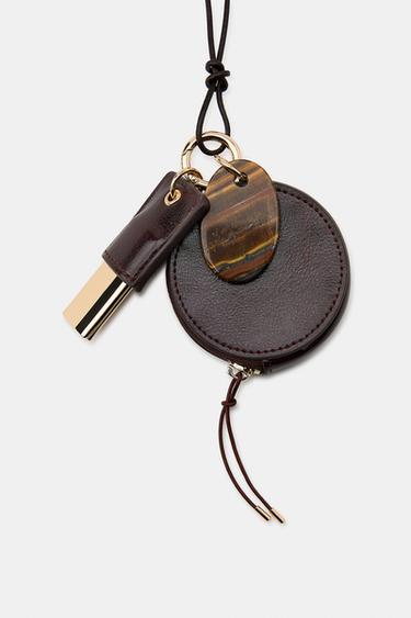 STONE LEATHER PURSE NECKLACE 100% - Golden by Zara - Image 3