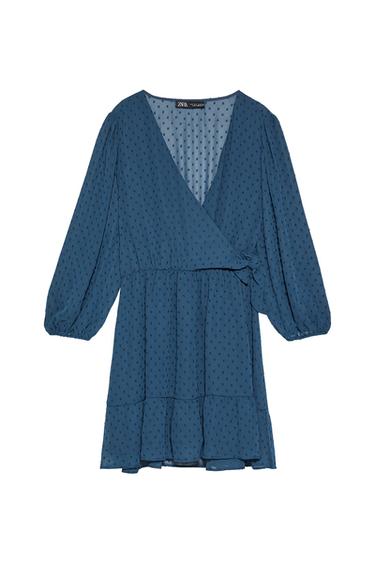 DOTTED MESH WRAP JUMPSUIT