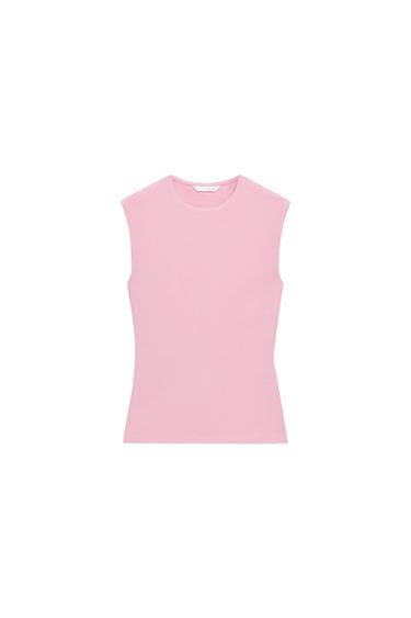 ÄRMELLOSES T-SHIRT - Rosa pudrig von Zara