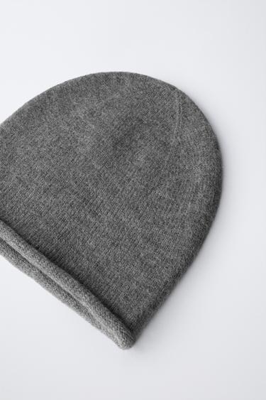 BONNET EN MAILLE AVEC LAINE - Gris de Zara - Image 1