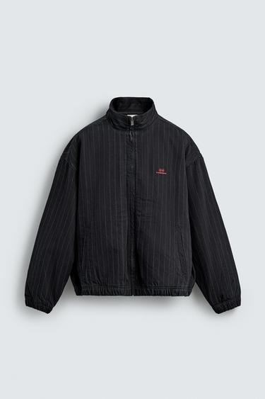 ДЖИНСОВАЯ КУРТКА С ВЫШИВКОЙ В ПОЛОСКУ — СИНИЙ от Zara