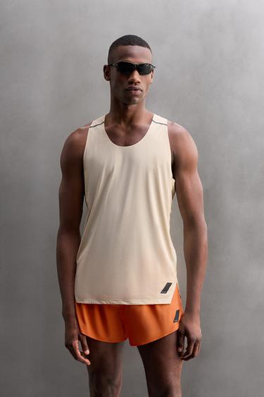 TECHNICAL COLOUR BLOCK TANK TOP - Oyster-white by Zara