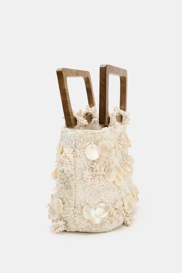 PEARLESCENT DETAIL HANDBAG - Ecru by Zara - Image 4