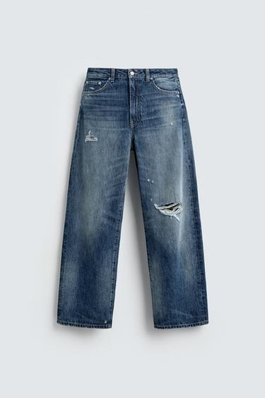 QUẦN JEANS BAGGY FIT CẠP VỪA HARRY LAMBERT FOR ZARA X DISNEY - Màu xanh nước biển từ Zara