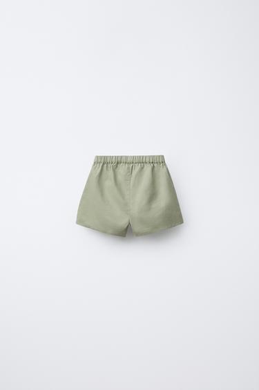 BERMUDA AVEC LIN ET COTON - Kaki de Zara - Image 1