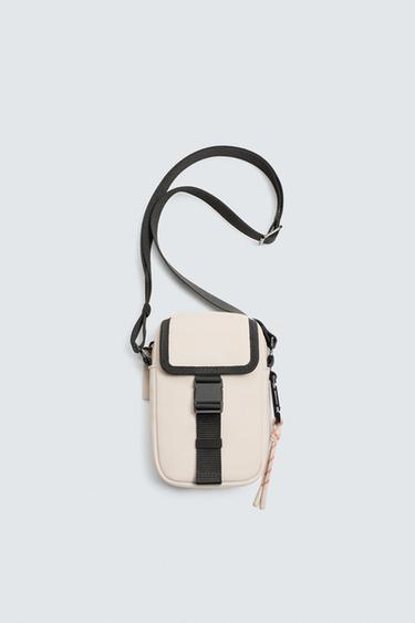 RUBBERISED CROSSBODY BAG - Bone White by Zara