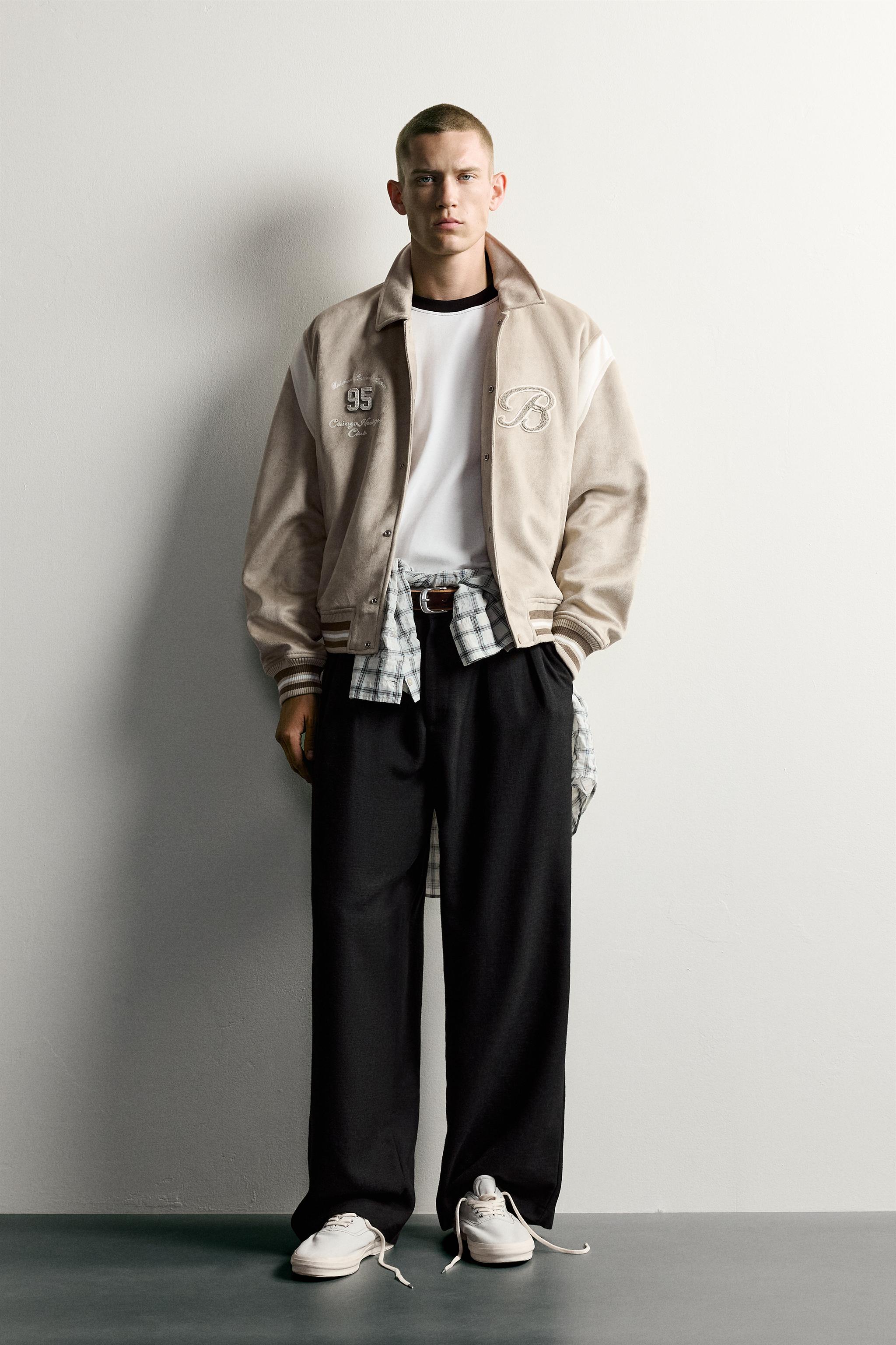 BLOUSON BOMBER EFFET DAIM À PIÈCES
