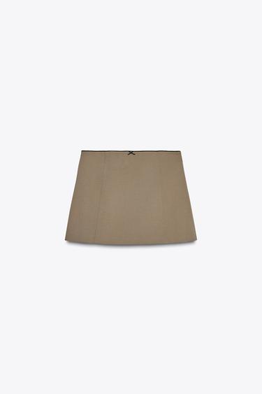 MINI-JUPE EN DENTELLE - Marron / Taupe de Zara - Image 5