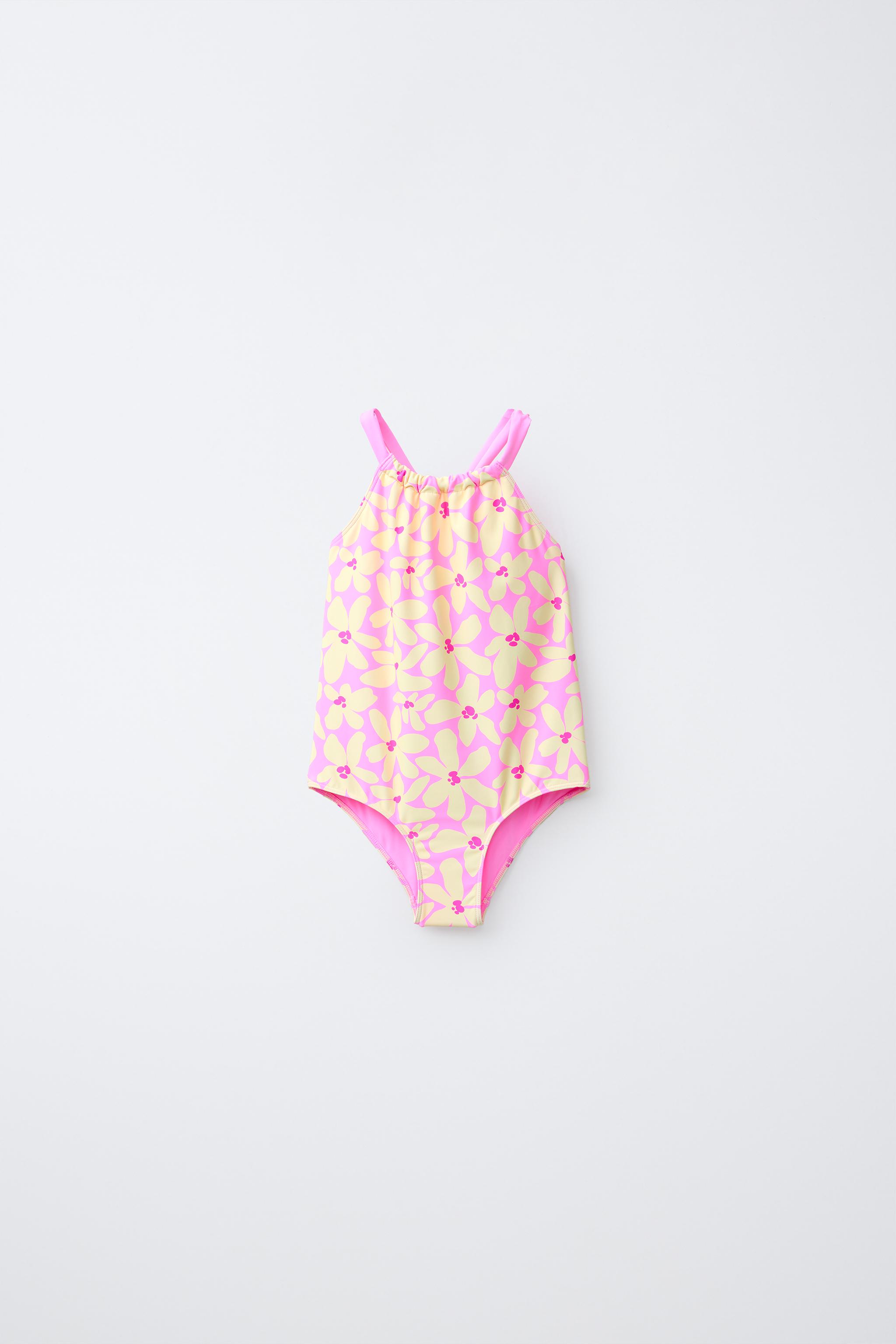1-6 YEARS/ FLORAL PRINT SWIMSUIT