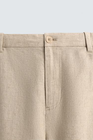RELAXED FIT LINEN - VISCOSE BERMUDA SHORTS - Sand by Zara - Image 7