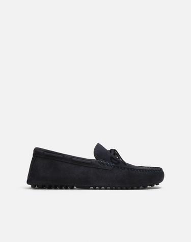 MOCASSINS DRIVER EN CUIR - Bleu de Zara
