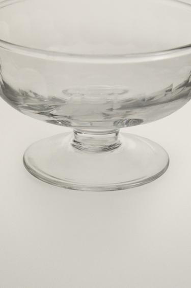 VERTICAL RAISED DESIGN GLASS ICE-CREAM CUP - Transparent by Zara - Image 3
