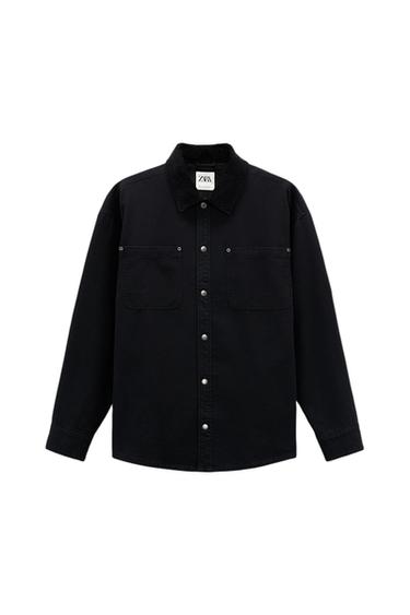 OVERSHIRT WITH CORDUROY COLLAR