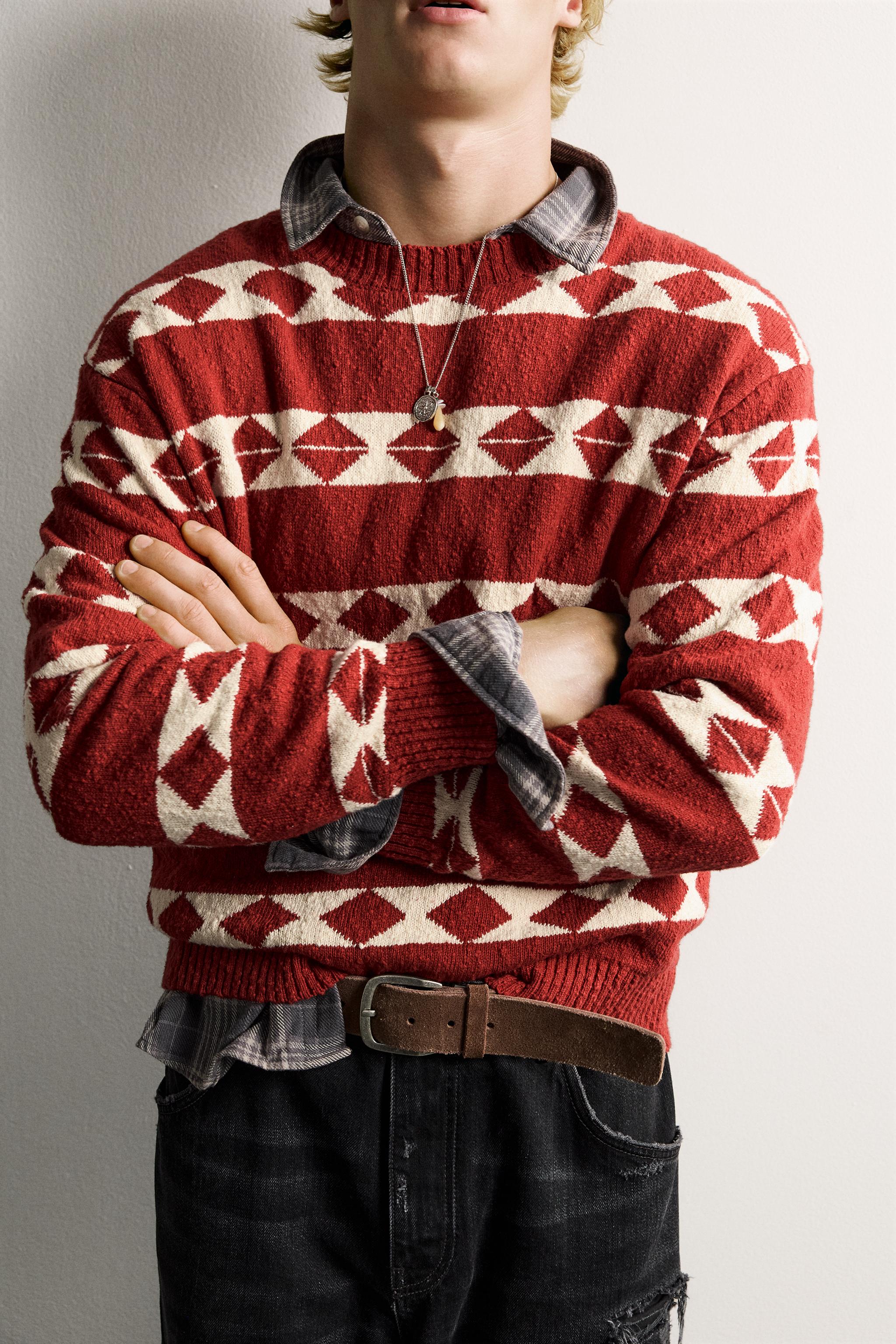 GEOMETRIC JACQUARD RELAXED FIT JUMPER