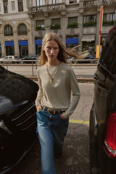 FINE KNIT SWEATER - Stone by Zara